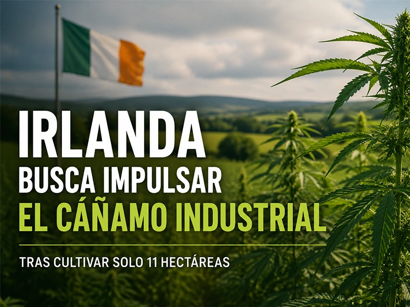Infografía sobre el cultivo de cáñamo industrial en Irlanda y sus principales obstáculos